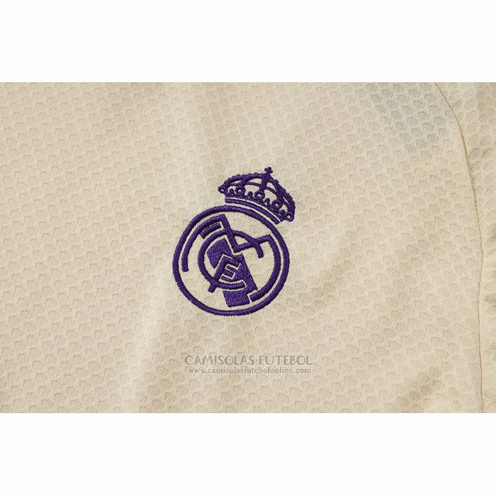 Fato de Treino Real Madrid Manga Curta 2025-2026 Amarelo - Calcas Curta